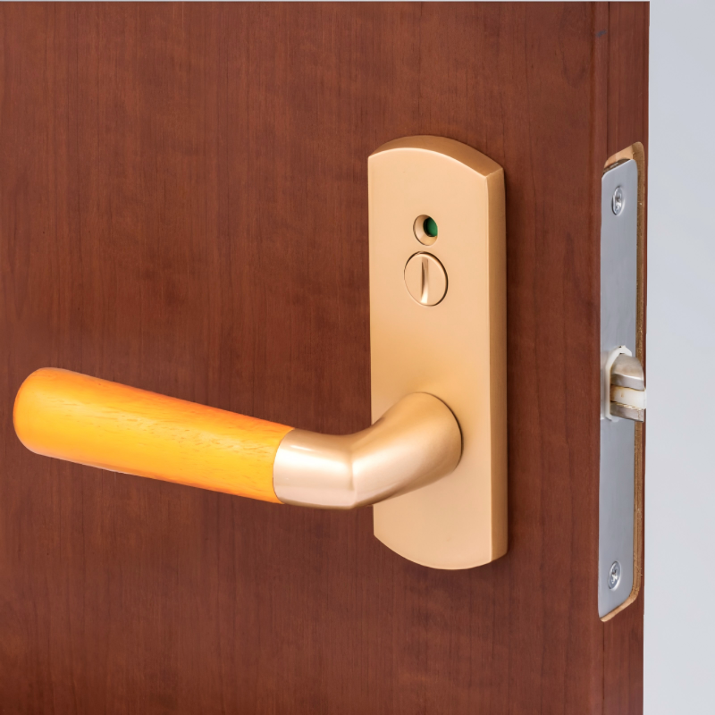 Aluminium Alloy + Oak Mechanical Lever Silent Door lock